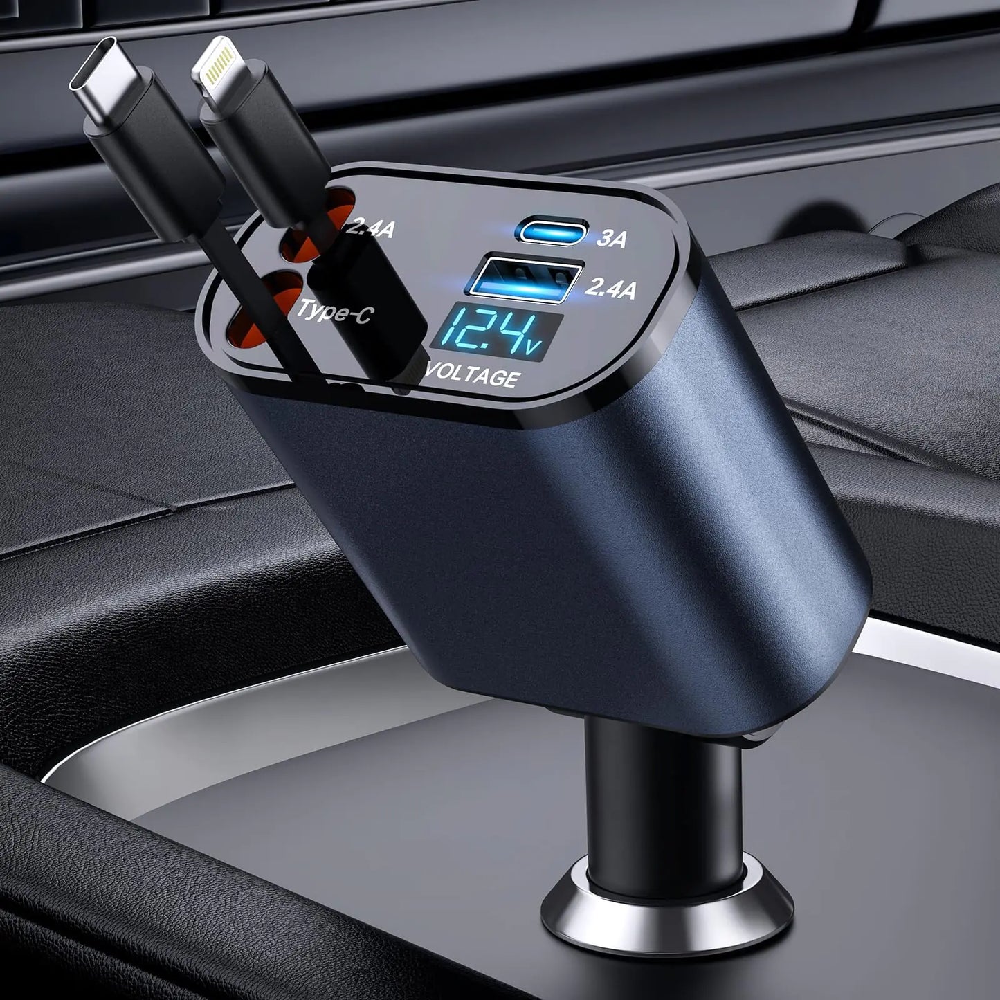 Retractable Car Charger 4 in 1 - Turbo Sales