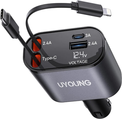 Retractable Car Charger 4 in 1 - Turbo Sales